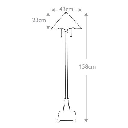 Elstead QZ-INGLENOOK-FL - Gulvlampe INGLENOOK 2xE27/60W/230V