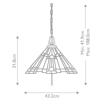 Elstead QZ-INGLENOOK-P-A - Pendel m. kædeophæng INGLENOOK 3xE27/60W/230V