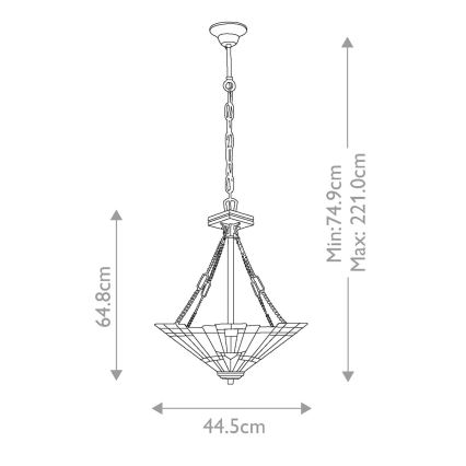 Elstead QZ-INGLENOOK-P-B - Pendel m. kædeophæng INGLENOOK 3xE27/100W/230V