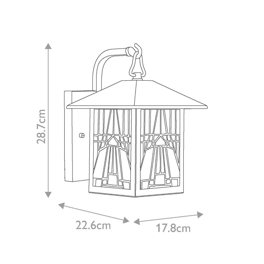 Elstead QZ-INGLENOOK2-S - Udendørs væglampe INGLENOOK 1xE27/60W/230V IP44