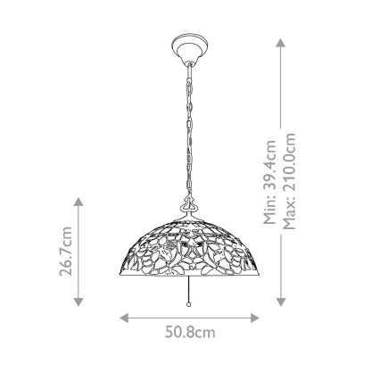 Elstead QZ-KAMI-P - Pendel m. kædeophæng KAMI 3xE27/60W/230V