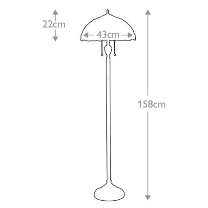 Elstead QZ-LARISSA-FL - Gulvlampe LARISSA 2xE27/100W/230V