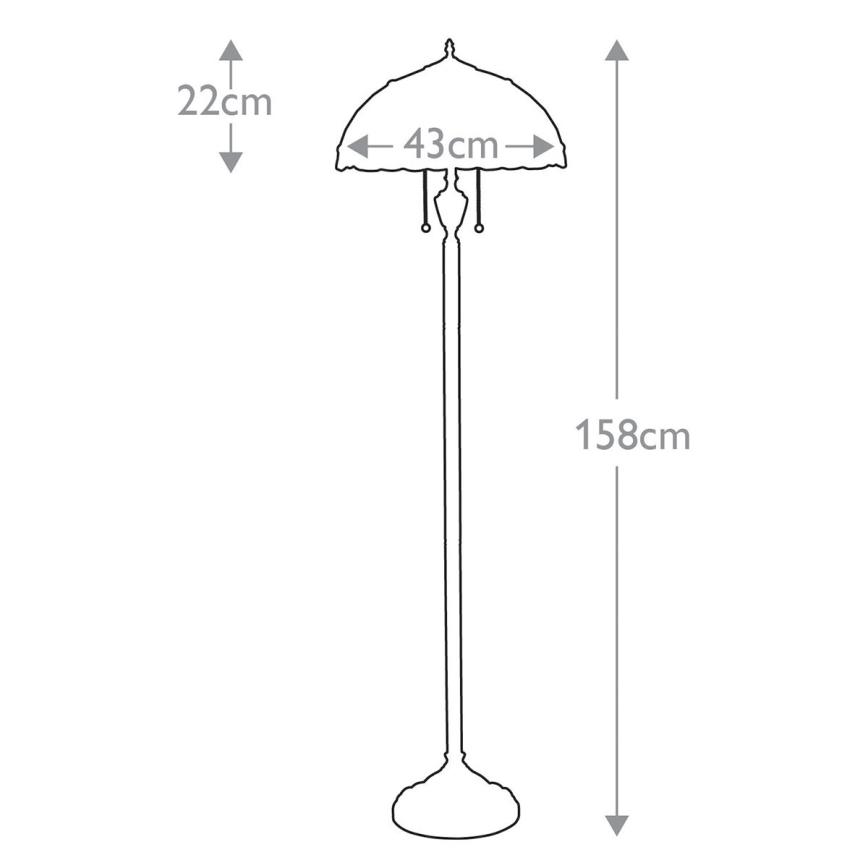Elstead QZ-LARISSA-FL - Gulvlampe LARISSA 2xE27/100W/230V