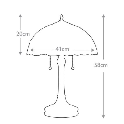 Elstead QZ-LARISSA-TL - Bordlampe LARISSA 2xE27/60W/230V