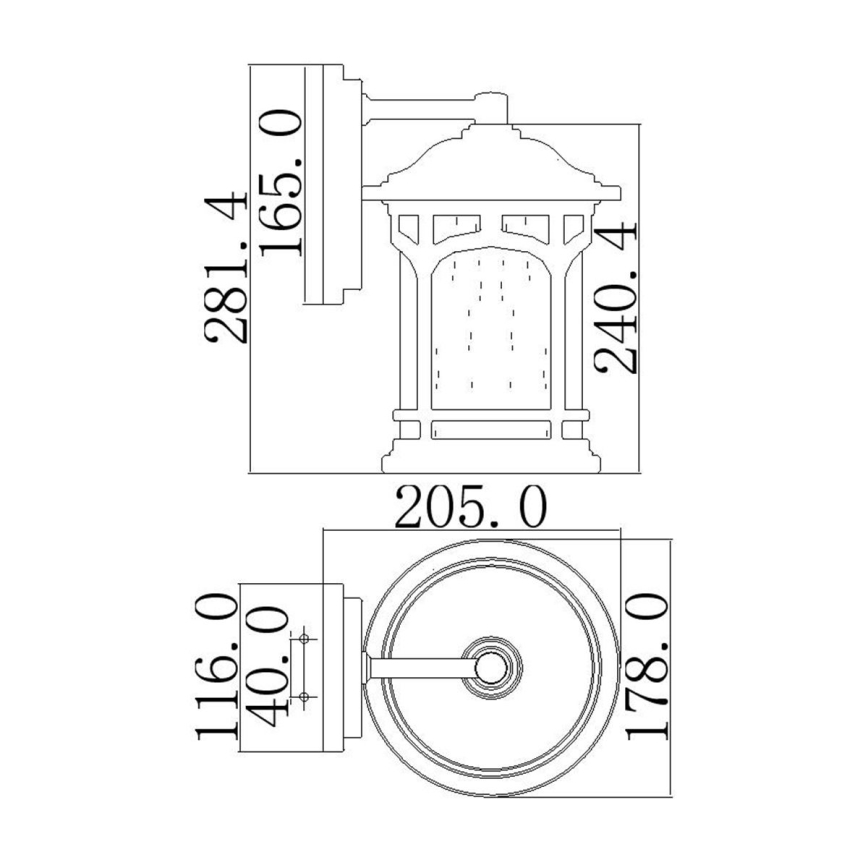 Elstead QZ-MARBLEHEAD2-S - Udendørs væglampe MARBLEHEAD 1xE27/75W/230V IP44