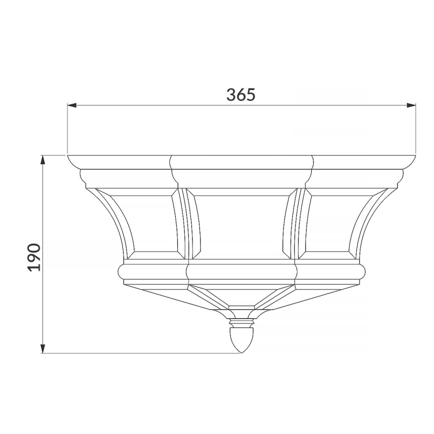 Elstead QZ-NEWBURY-F-PB - Udendørs loftlampe NEWBURY 3xE14/40W/230V IP44