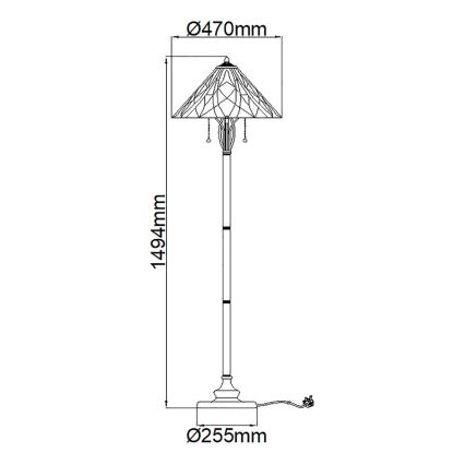 Elstead - Gulvlampe Tiffany VICTORY 2xE27/60W/230V