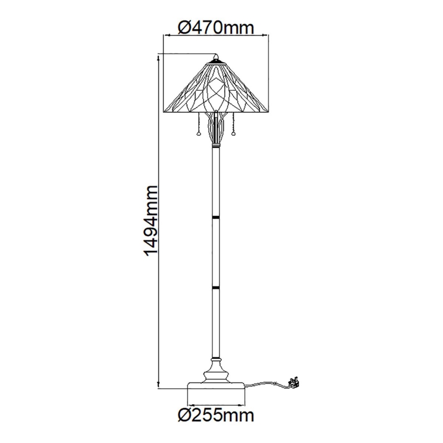 Elstead QZ-VICTORY-FL - Gulvlampe VICTORY 2xE27/60W/230V