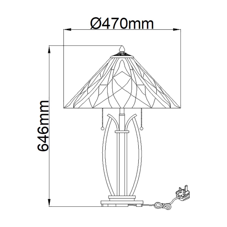 Elstead - Bordlampe Tiffany VICTORY 2xE27/60W/230V