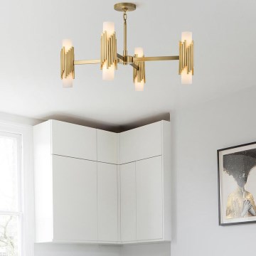 Elstead - Stangophængt lysekrone MARVELE 8xE14/40W/230V guld