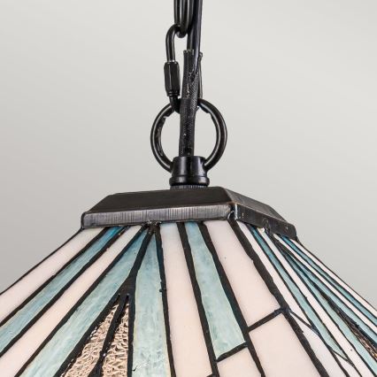 Elstead - Tiffany-lysekrone med kæde ALDERLEY 1xE27/60W/230V