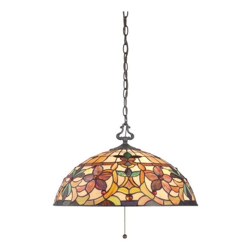 Elstead - Tiffany KAMI lysekrone på kæde, 3xE27/60W/230V