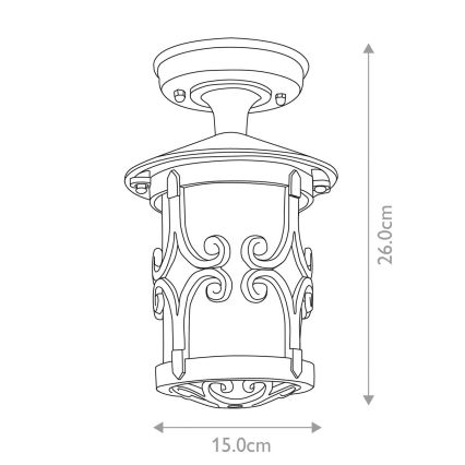 Elstead - Udendørs loftlampe HEREFORD 1xE27/100W/230V IP23 sort