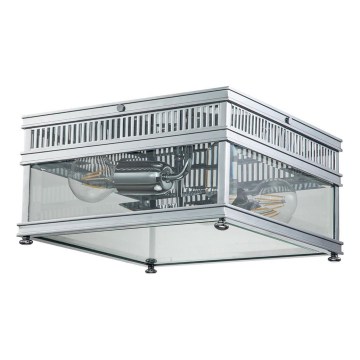 Elstead - Udendørs loftlampe HOLBORN 2xE27/60W/230V IP44 blank krom