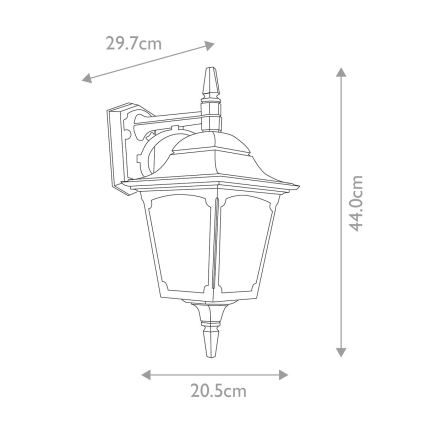 Elstead - Udendørs væglampe CHAPEL 1xE27/100W/230V IP44