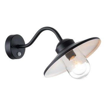 Elstead - Udendørs væglampe med sensor KLAMPENBORG 1xE27/60W/230V IP44