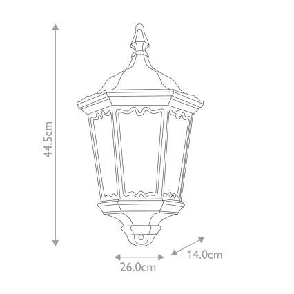 Elstead - Udendørs væglampe med sensor MEDSTEAD 1xE27/100W/230V IP43