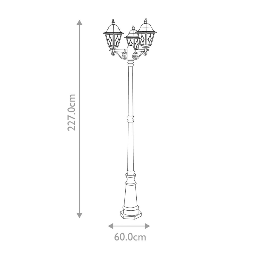 Elstead - Udendørslampe NORFOLK 3xE27/100W/230V IP43 sort