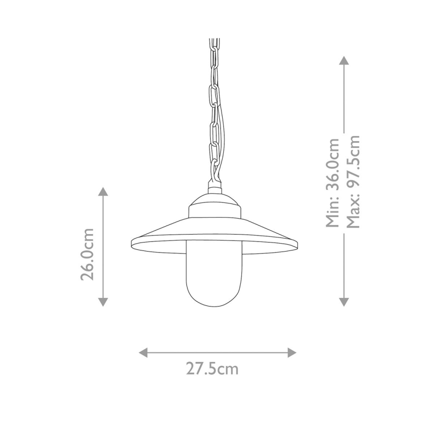 Elstead - Udendørspendel med kædeophæng KLAMPENBORG 1xE27/60W/230V IP44