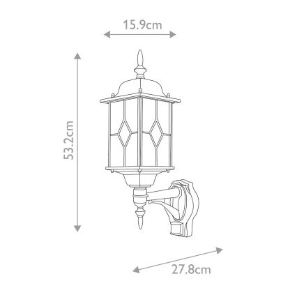 Elstead WX1-PIR - Udendørs væglampe med sensor WEXFORD 1xE27/100W/230V IP44