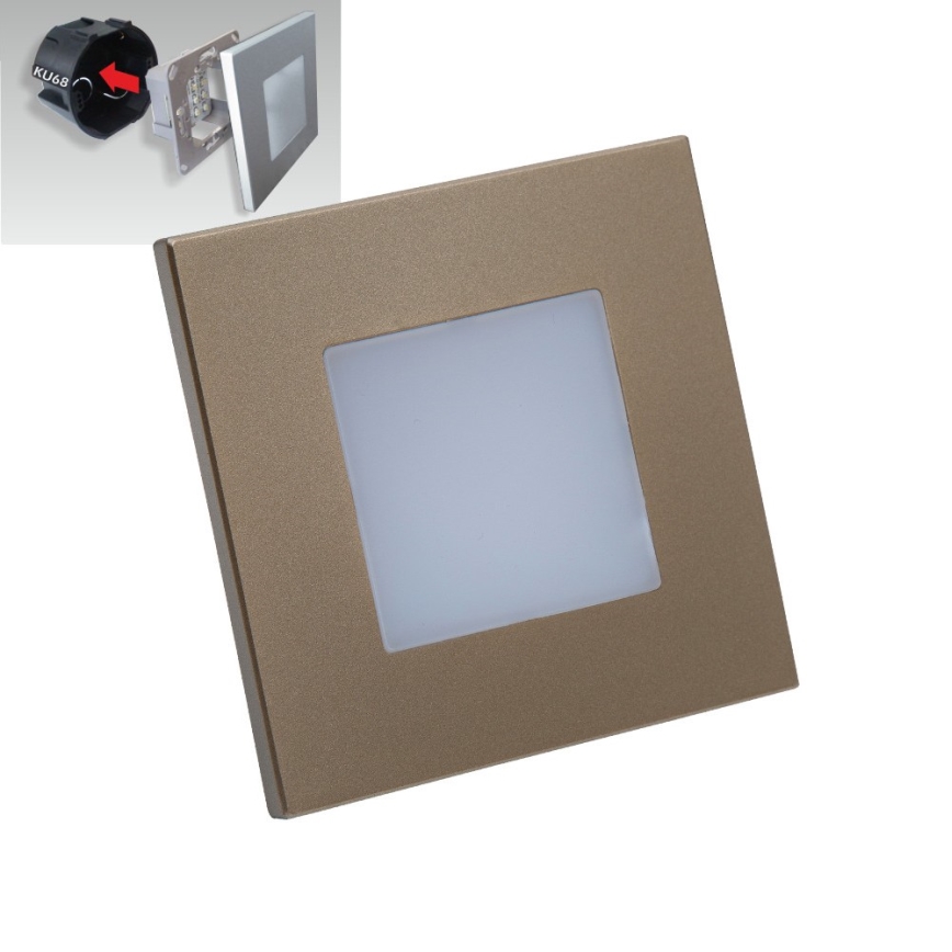 Emithor 48334 - LED trappelampe STEP LIGHT LED/1W/230V guldfarvet