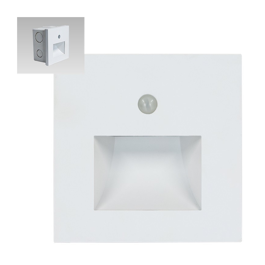 Emithor 70414 - LED trappelampe med sensor SUNNY LED/1W/230V 4000K hvid