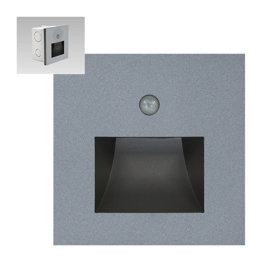 Emithor 70416 - LED trappelampe med sensor SUNNY LED/1W/230V 4000K grå