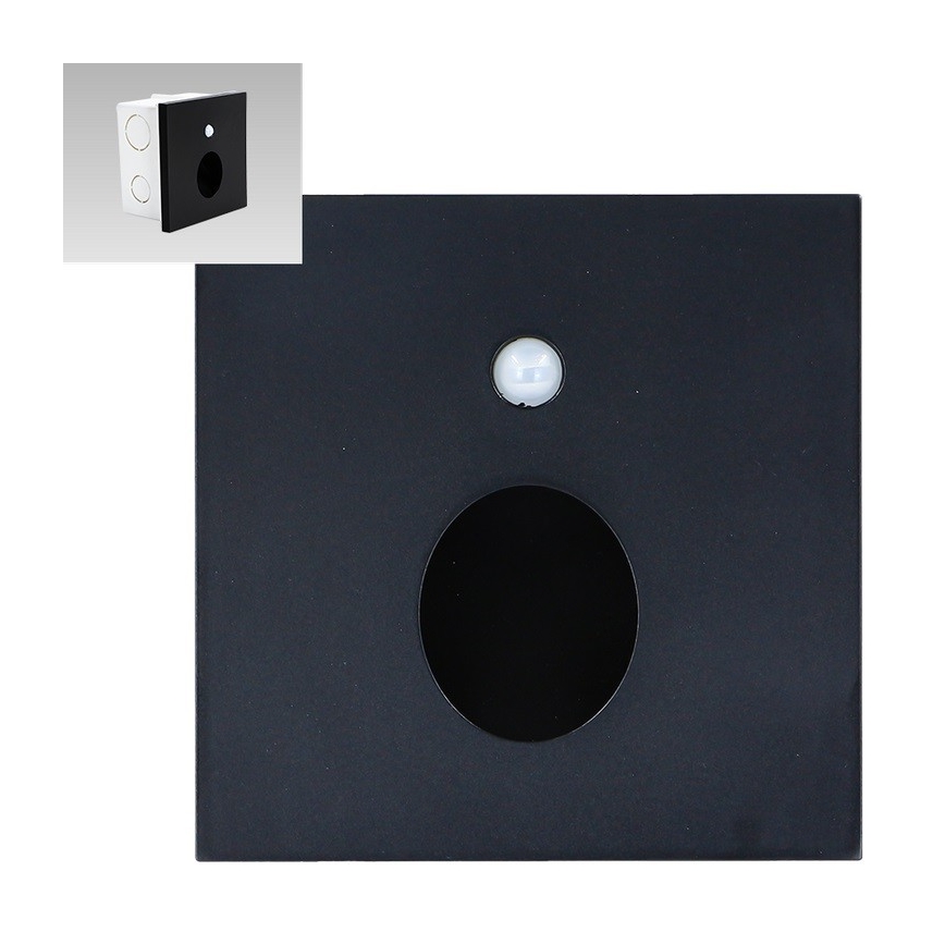 Emithor 70436 - LED trappelampe med sensor OLIVE LED/1W/230V 4000K sort