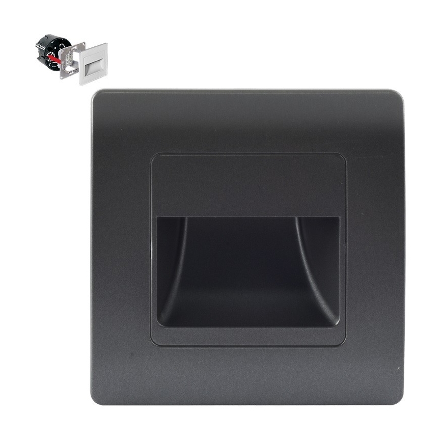 Emithor 70438 - LED trappelampe STEP LIGHT LED/1W/230V 4000K sort