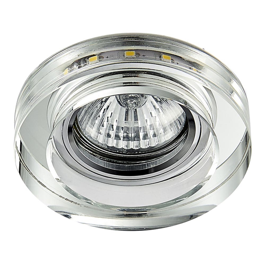 Emithor 71104 - LED indbygningsspot ELEGANT DOUBLE LIGHT GU10/50W + LED/3W STRIBE