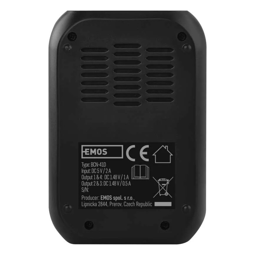 Batterioplader med LCD-display 4xAA/AAA 5V