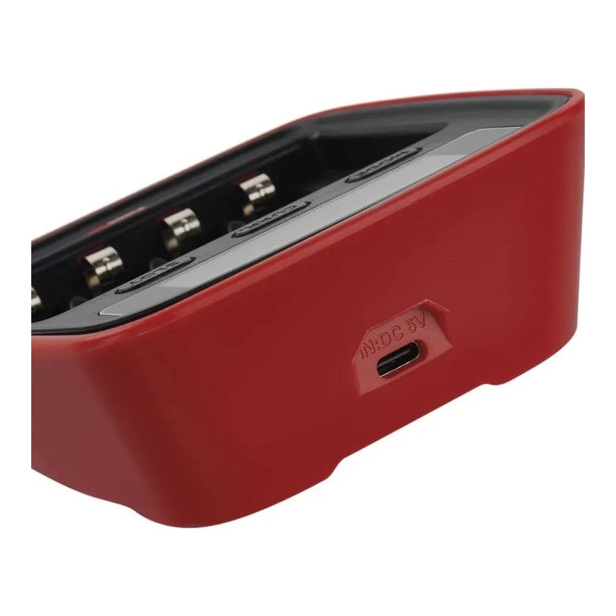Batterioplader med LCD-display 4xAA/AAA 5V