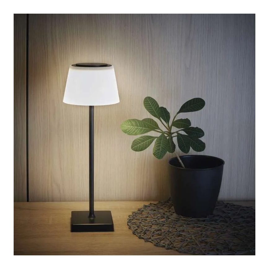 LED lampe dæmpbar og genopladelig KATIE LED/4W/10V 1800 mAh IP44 CRI 90 sort
