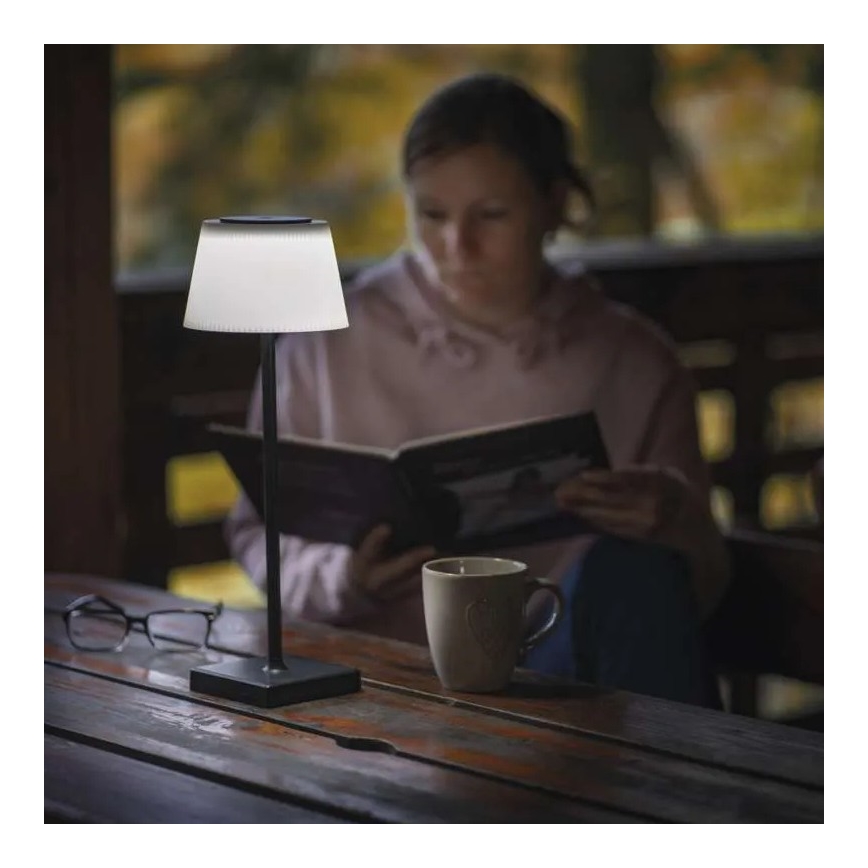 LED lampe dæmpbar og genopladelig KATIE LED/4W/10V 1800 mAh IP44 CRI 90 sort