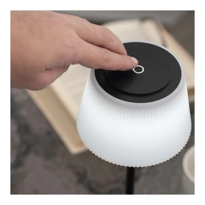 LED lampe dæmpbar og genopladelig KATIE LED/4W/10V 1800 mAh IP44 CRI 90 sort