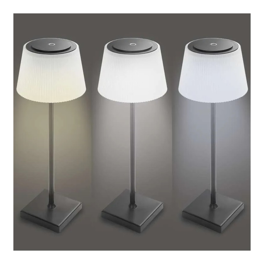 LED lampe dæmpbar og genopladelig KATIE LED/4W/10V 1800 mAh IP44 CRI 90 sort