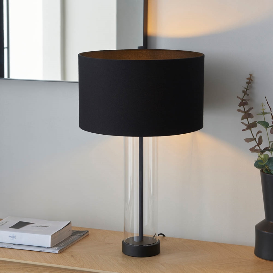 Endon 100440 - Dæmpbar bordlampe LESSINA 1xE27/10W/230V sort