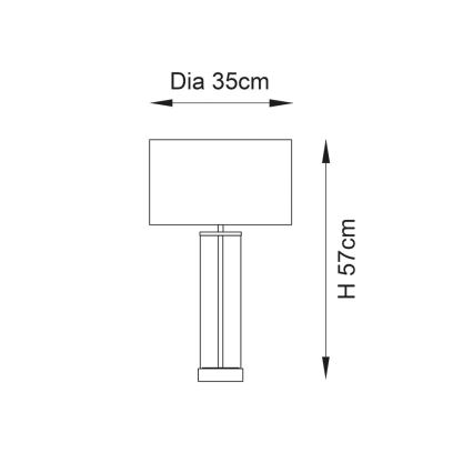 Endon 100440 - Dæmpbar bordlampe LESSINA 1xE27/10W/230V sort