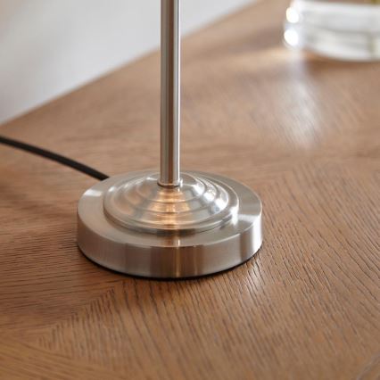 Endon 100646 - Bordlampe HIGHCLERE 1xE14/7W/230V beige/mat krom Ø 25 cm