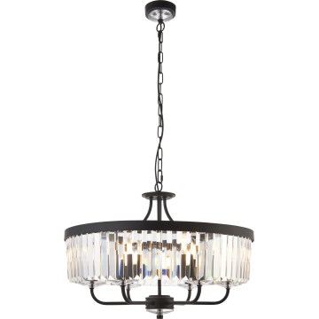 Endon 100711 - Lysekrone med kæde CHESTERFIELD 6xE14/6W/230V Ø 55 cm sort