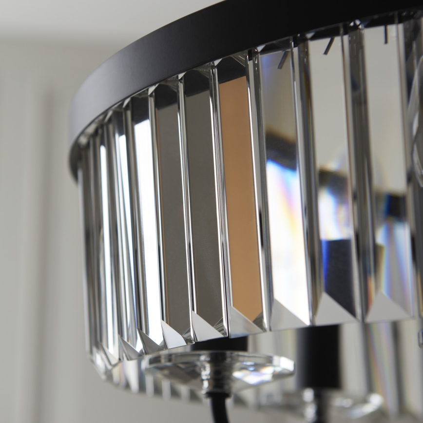 Endon 100711 - Lysekrone med kæde CHESTERFIELD 6xE14/6W/230V Ø 55 cm sort