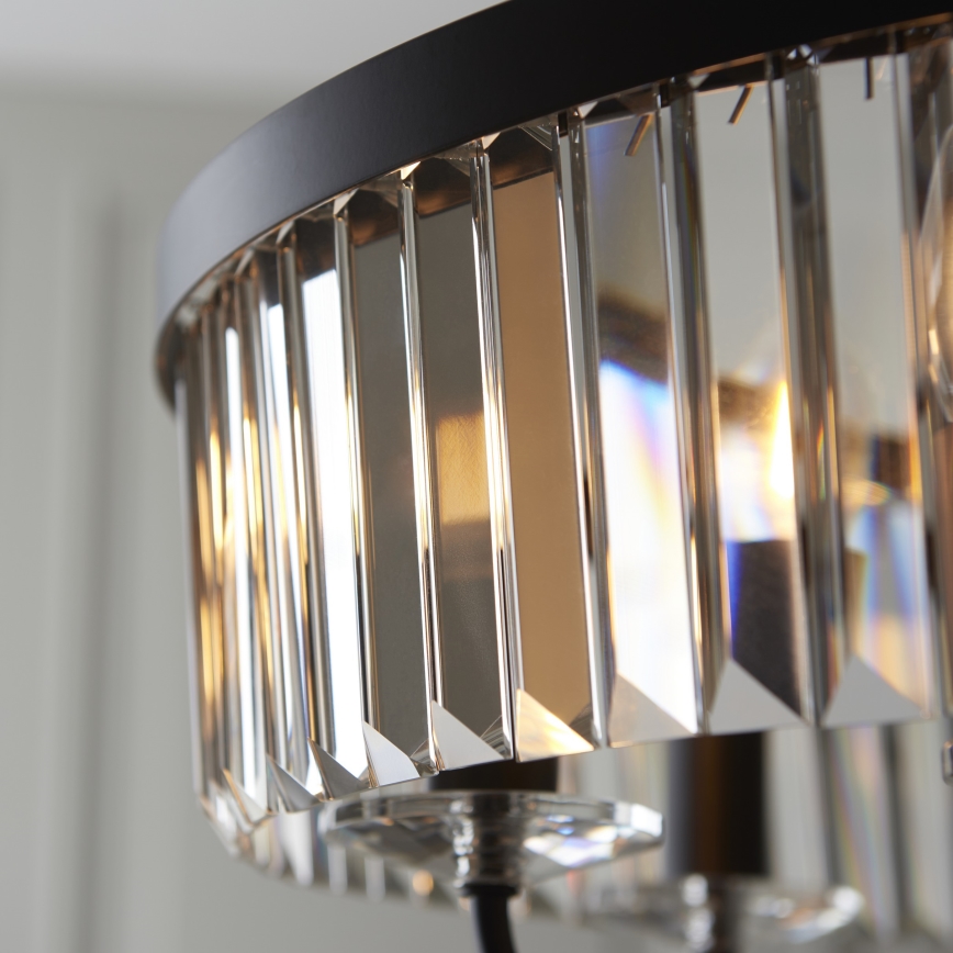 Endon 100711 - Lysekrone med kæde CHESTERFIELD 6xE14/6W/230V Ø 55 cm sort