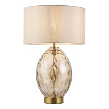Endon 101150 - Dæmpbar bordlampe ELIN 1xE27/10W/230V hvid/messing/røget beige