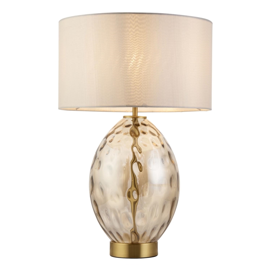 Endon 101150 - Dæmpbar bordlampe ELIN 1xE27/10W/230V hvid/messing/røget beige