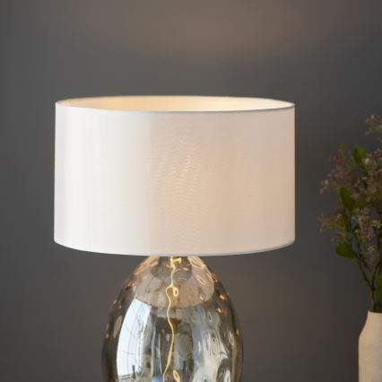 Endon 101150 - Dæmpbar bordlampe ELIN 1xE27/10W/230V hvid/messing/røget beige