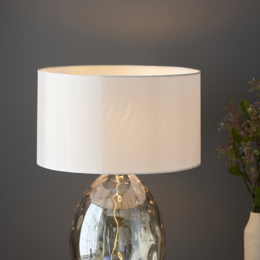 Endon 101150 - Dæmpbar bordlampe ELIN 1xE27/10W/230V hvid/messing/røget beige