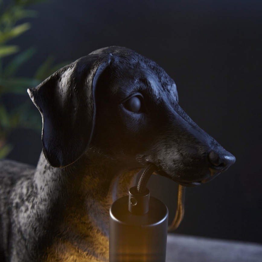 Endon 101188 - Bordlampe DACHSHUND 1xE27/10W/230V sort