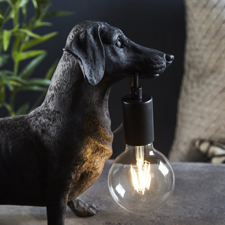 Endon 101188 - Bordlampe DACHSHUND 1xE27/10W/230V sort