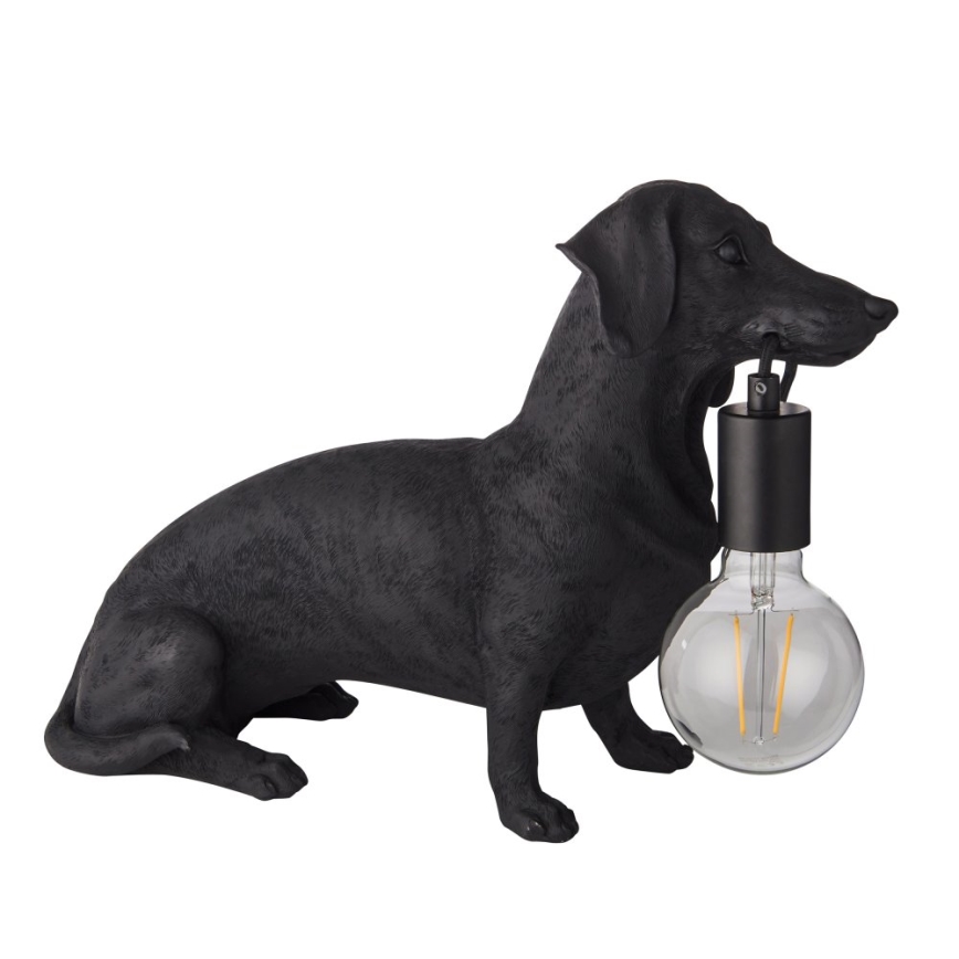 Endon 101188 - Bordlampe DACHSHUND 1xE27/10W/230V sort