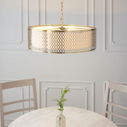 Endon 101569 - Lysekrone på kæde CORDERO 3xE27/10W/230V guld